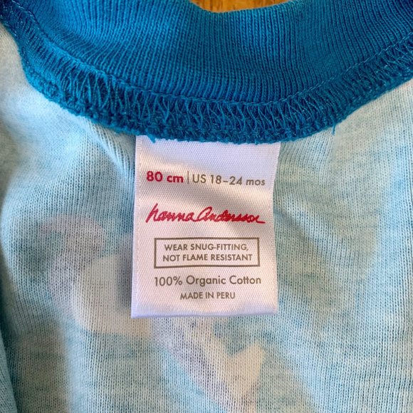 HANNA ANDERSSON Zip Unicorn Pajamas 18-24 80cm Organic Cotton Footed Sleeper PJs - Picture 8 of 8